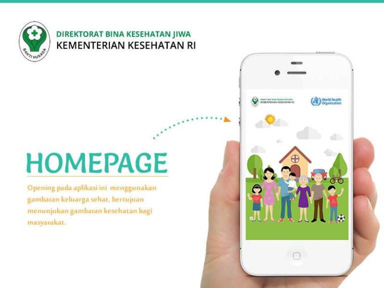 Homepage Aplikasi Sehat Jiwa - Dewanstudio